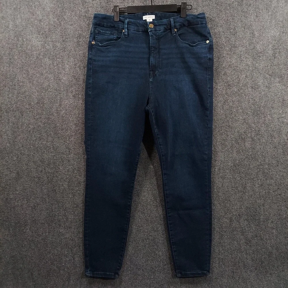 Good American Jeans Womens 18 Blue Dark Wash Skinny Slim Fit Stretch Denim Pants